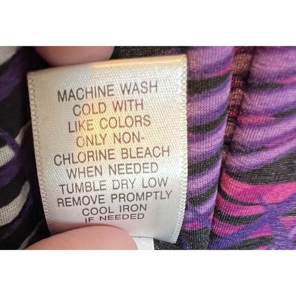 Apt 9 Purple Tropical Sleeveless Blouse Top Plus Size 1X Scoop Neck - Picture 5 of 5